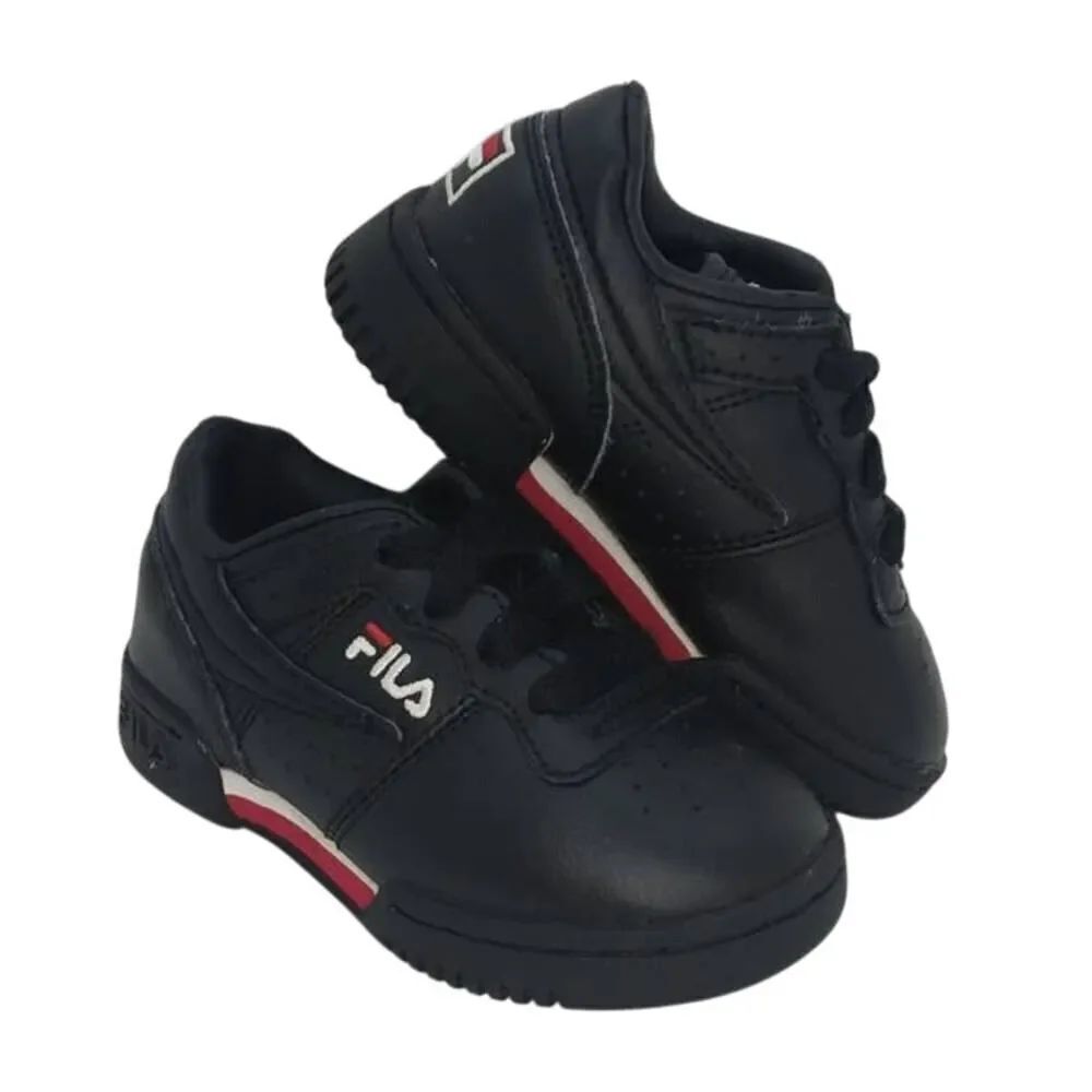 FILA Original Fitness Toddler's Pre-owned Black with Red/White Sneakers - sz. 6C
